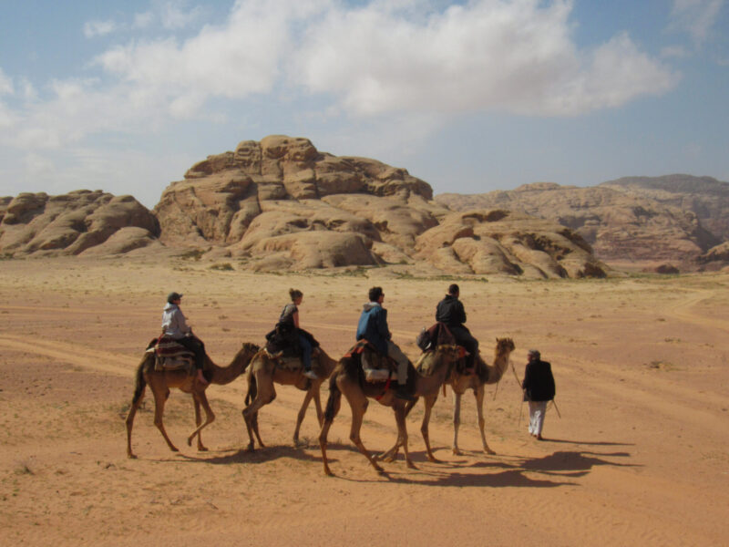 Students on a class trip to Jordan.