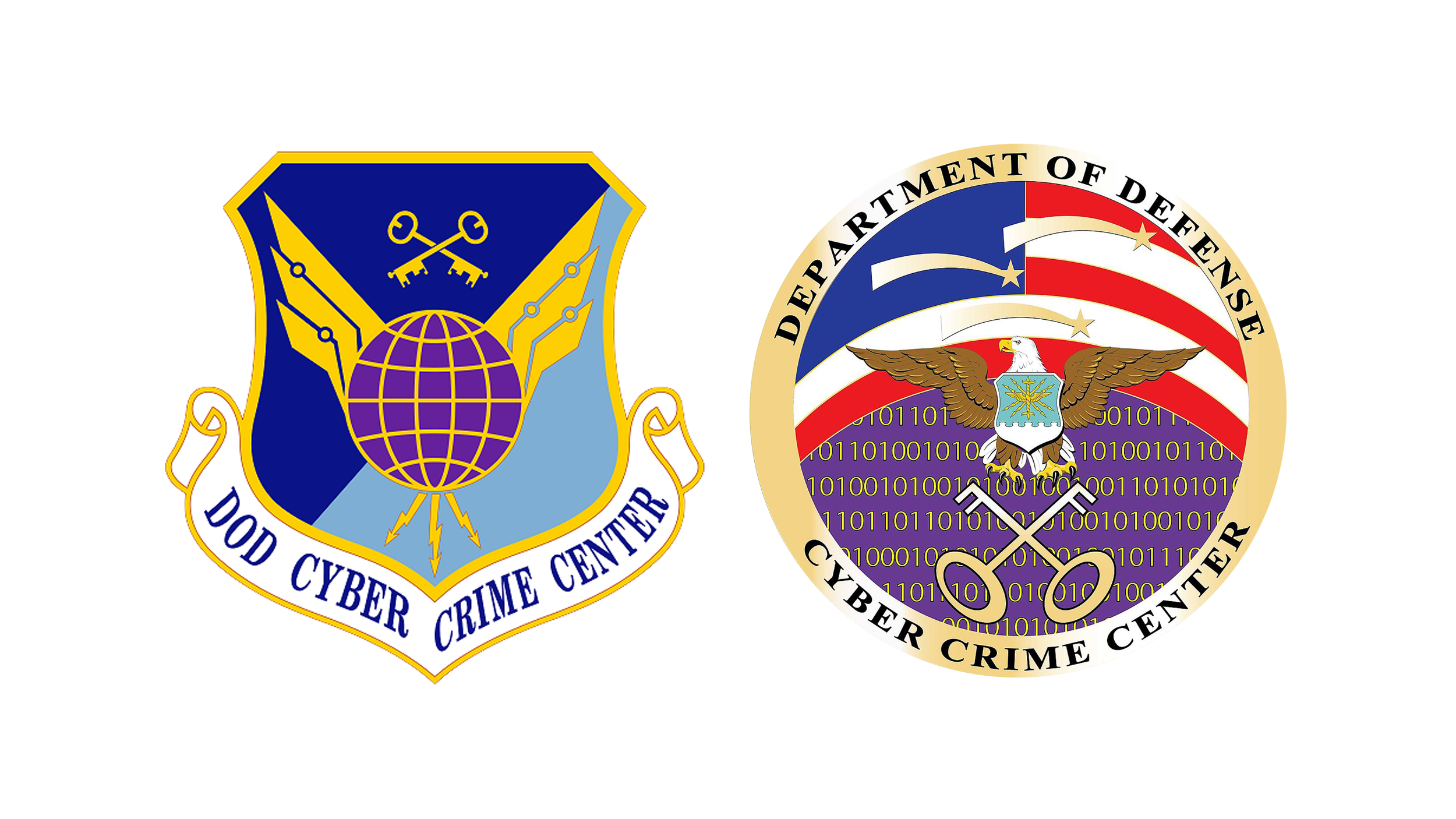 National Center of Digital Forensics Academic Excellence logo and U.S. Department of Defense Cyber Crime Center logo