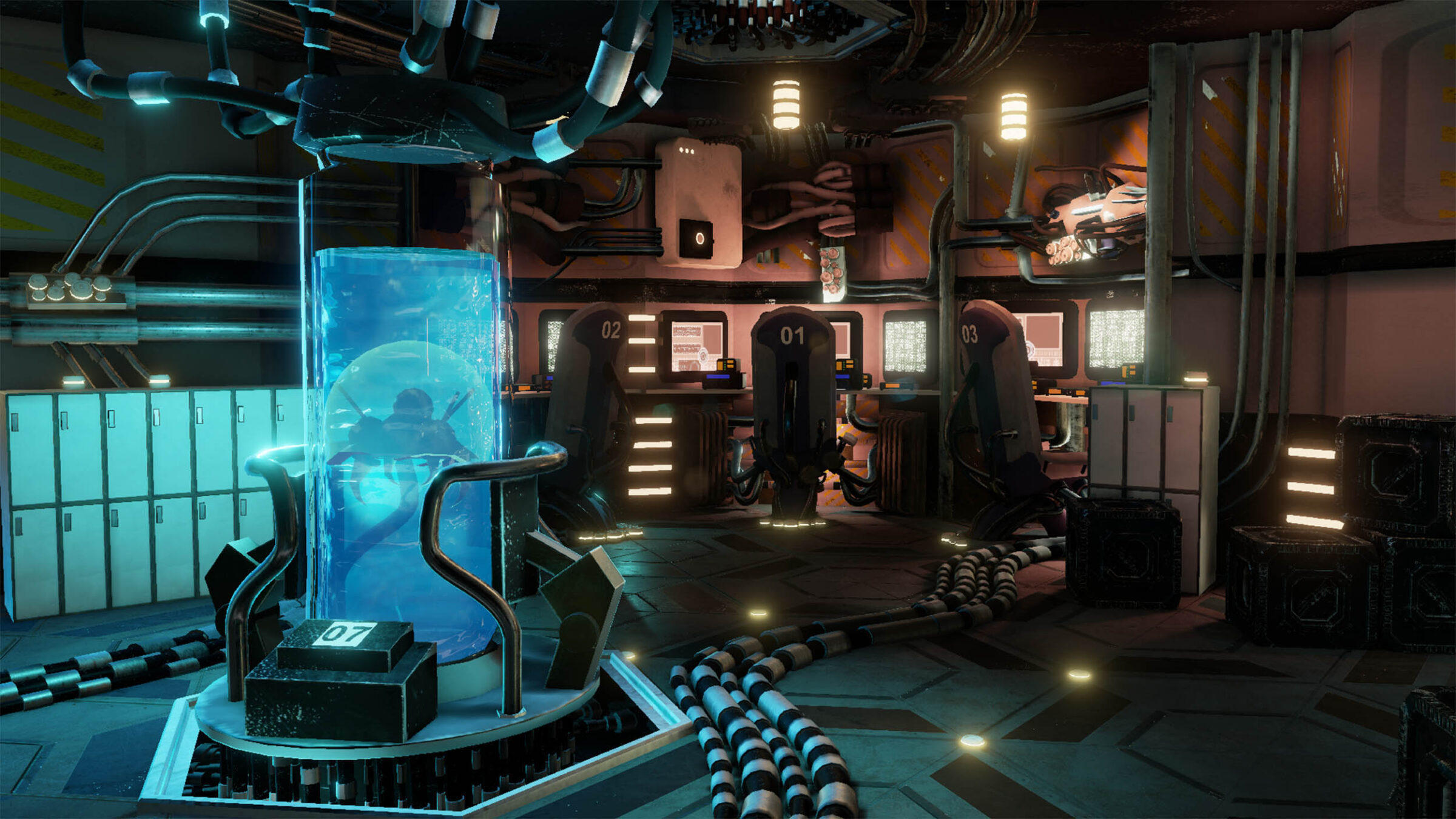 game art of a laboratory interior