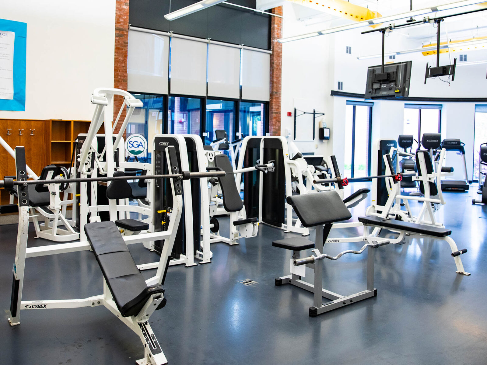 interior shot of the college fitness center