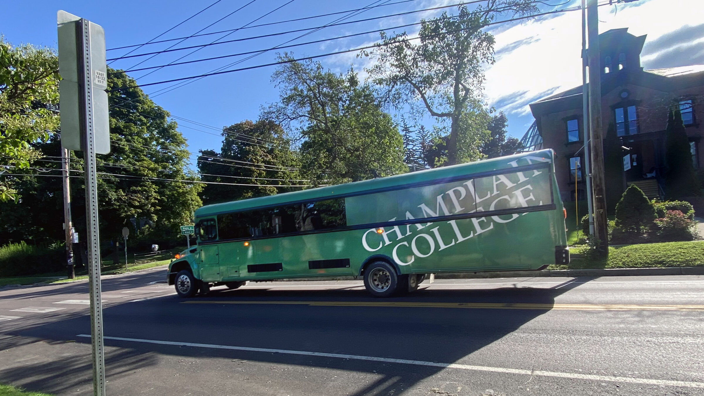 a shuttle bus drives along South Willard Street