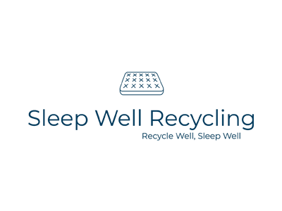Sleep Well Recycling logo in champlain blue