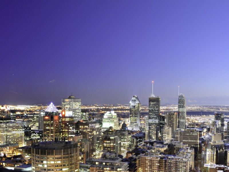 cityscape of Montreal from Mt. Royal