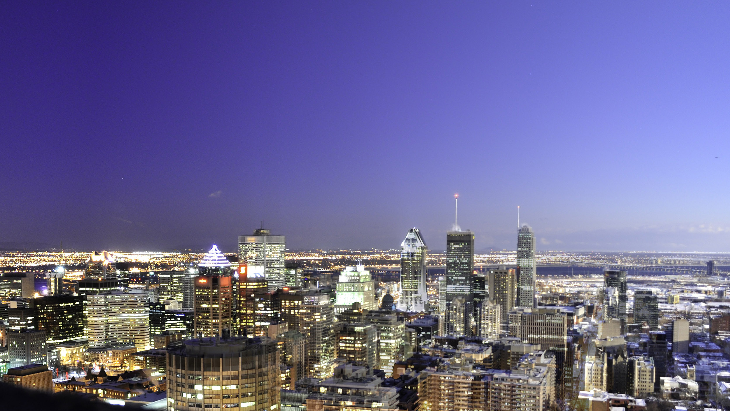 cityscape of Montreal from Mt. Royal