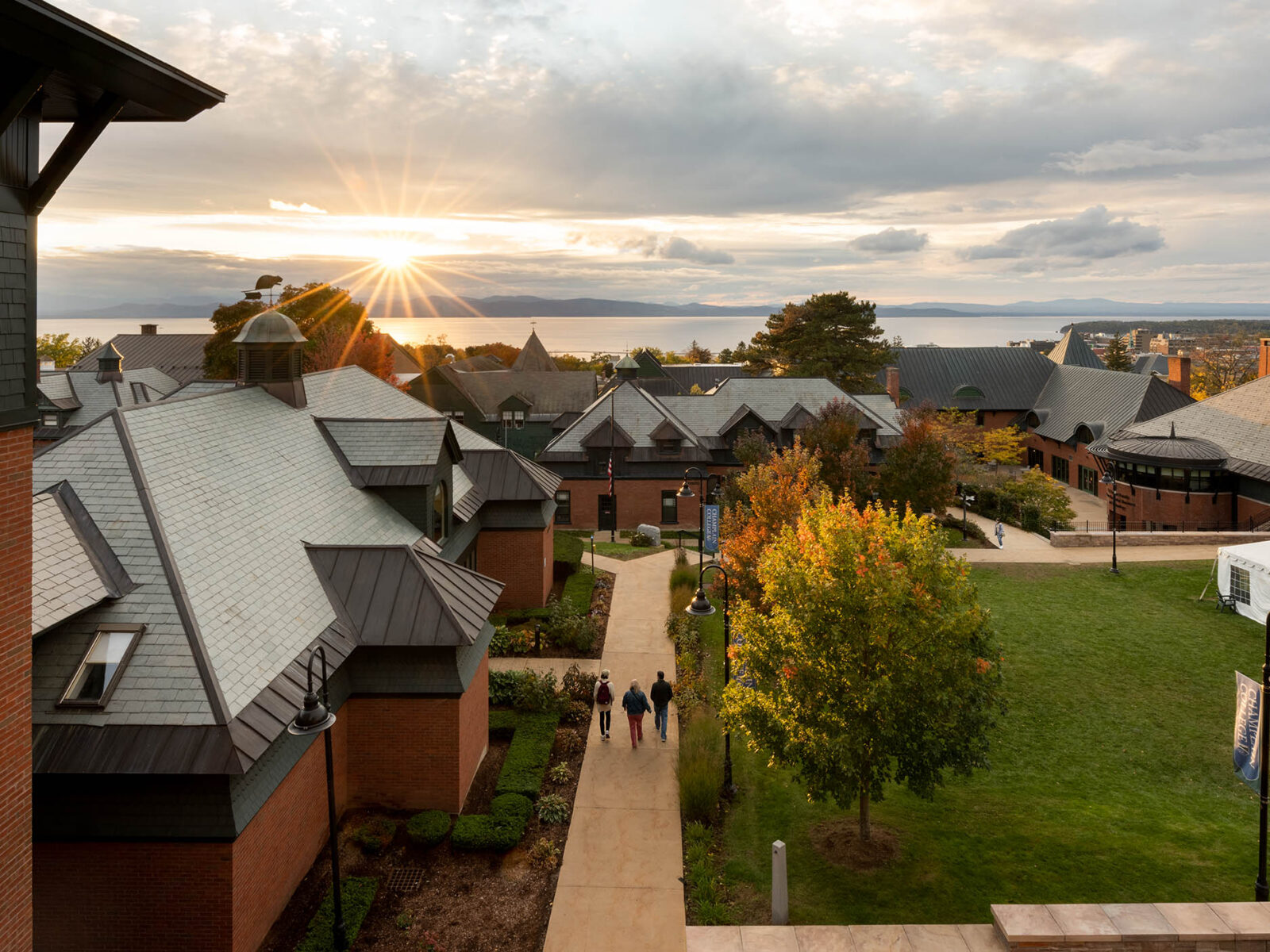 A view of Lake Champlain from the balcony at Champlain College.