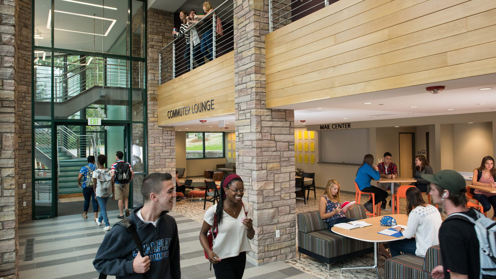 students gather in the commuter lounge