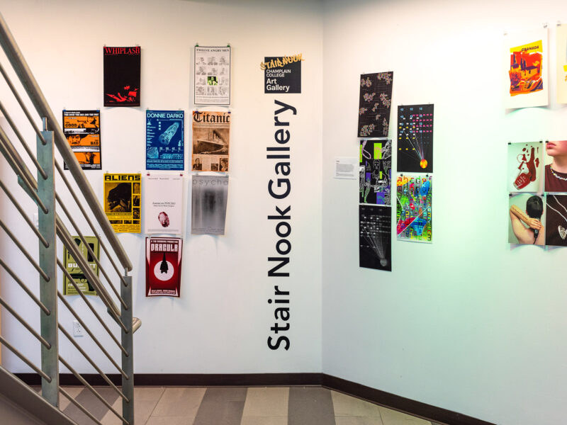 Stair Nook Gallery displaying student work
