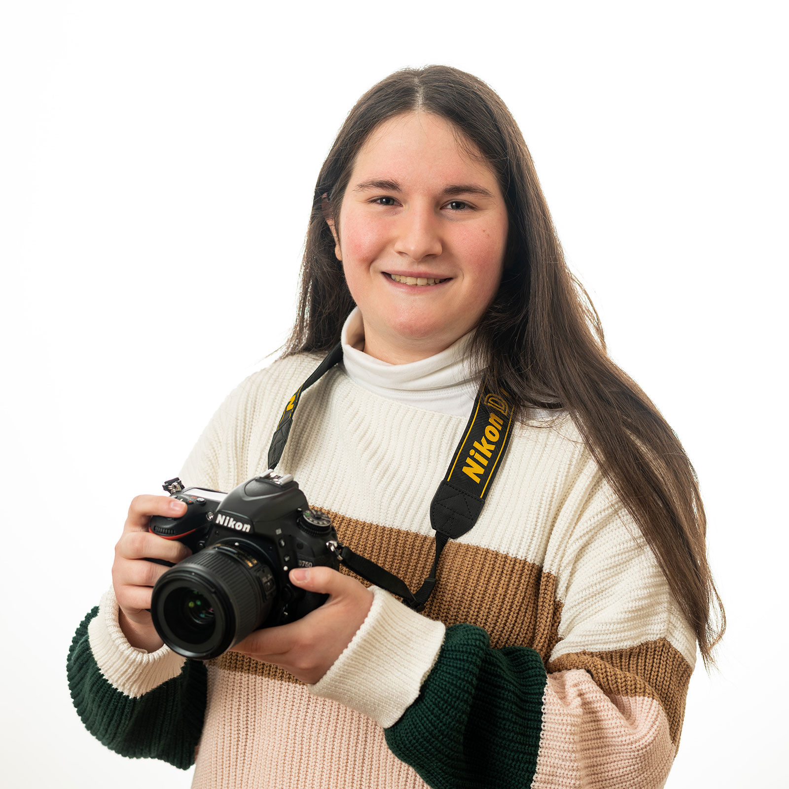 Jessica Skavicus holds a camera